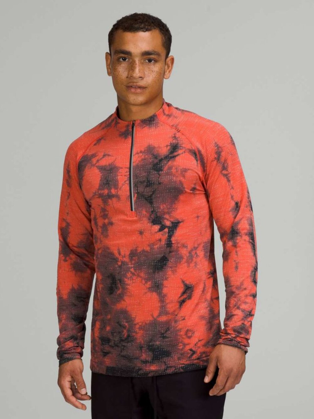 Lululemon Men's Metal Vent Tech Half-Zip 2.0 - Black/Orange
